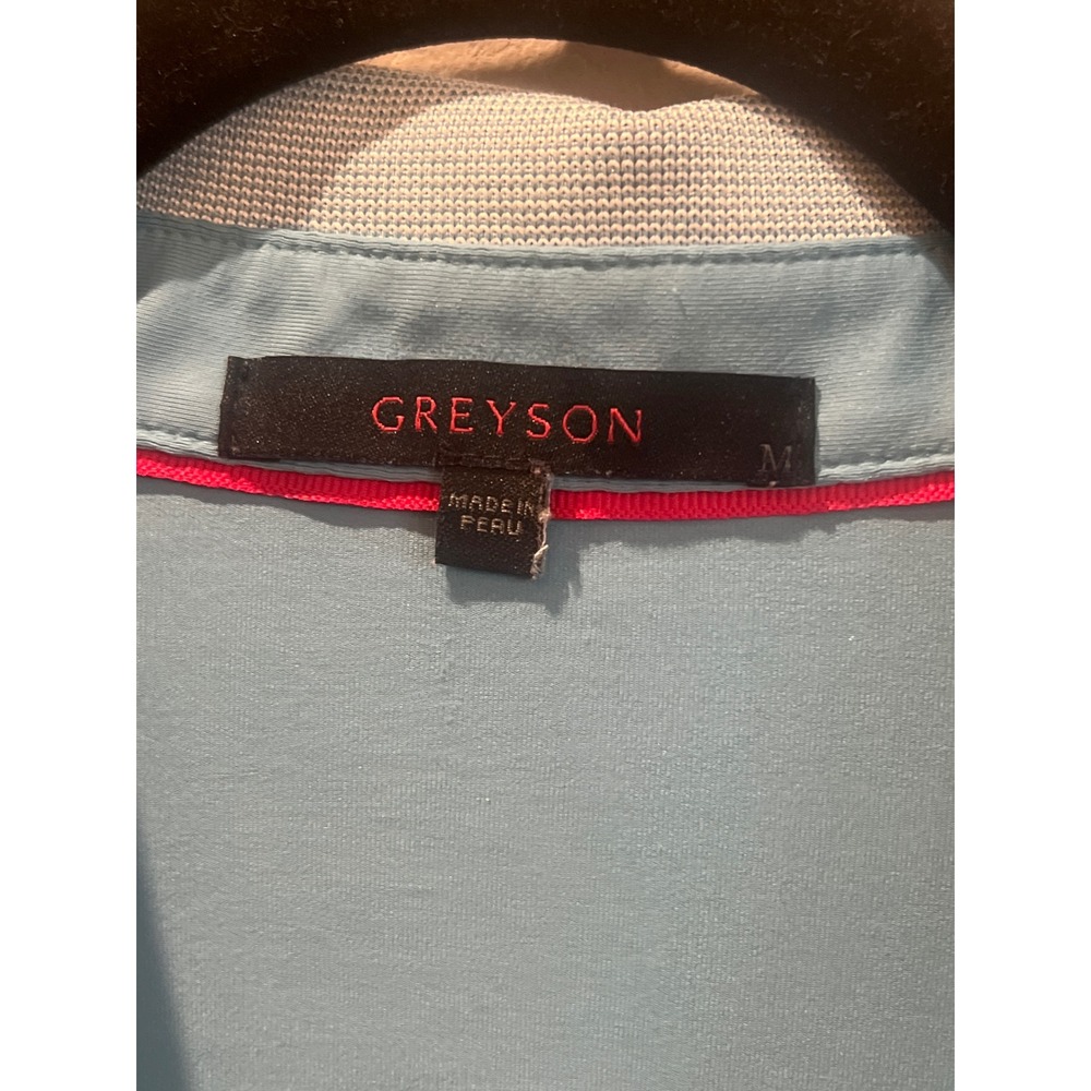 GREYSON‎ Long Sleeve Golf Polo Shirt Women's Medium Blue White Collar - Picture 2 of 6
